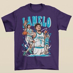 NEW LaMelo Ball Cartoon Style Charlotte Basketball T-Shirt